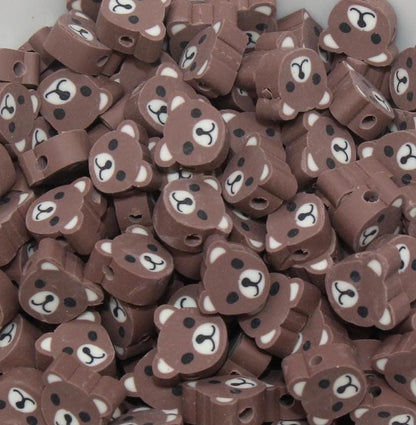 Bear Beads, Animal Beads, Teddy Bear Beads, Dog Beads, Polymer Clay Beads, Beads for Bracelets, Jewelry Beads