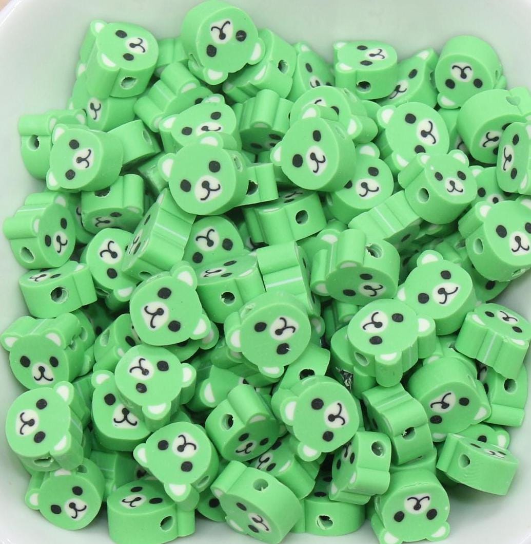 Bear Beads, Animal Beads, Teddy Bear Beads, Dog Beads, Polymer Clay Beads, Beads for Bracelets, Jewelry Beads