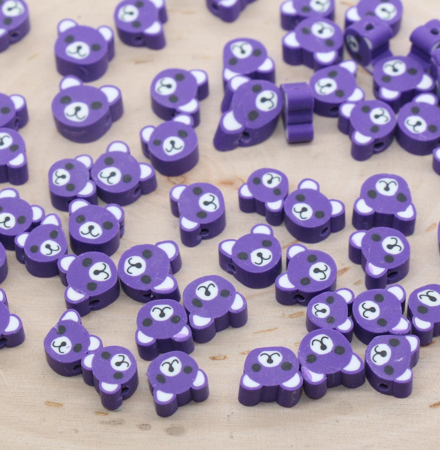 Bear Beads, Animal Beads, Teddy Bear Beads, Dog Beads, Polymer Clay Beads, Beads for Bracelets, Jewelry Beads