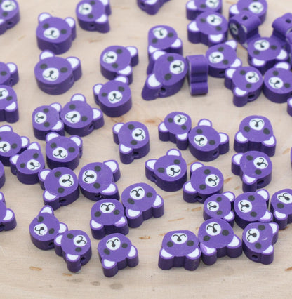 Bear Beads, Animal Beads, Teddy Bear Beads, Dog Beads, Polymer Clay Beads, Beads for Bracelets, Jewelry Beads