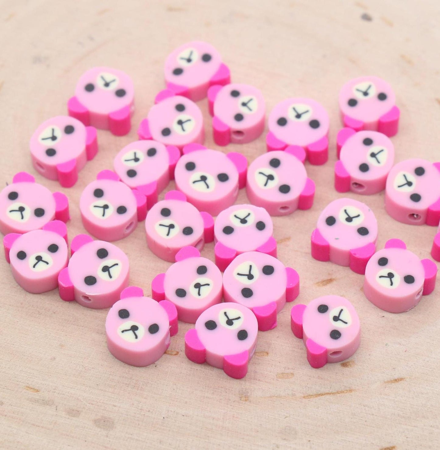 Bear Beads, Animal Beads, Teddy Bear Beads, Dog Beads, Polymer Clay Beads, Beads for Bracelets, Jewelry Beads