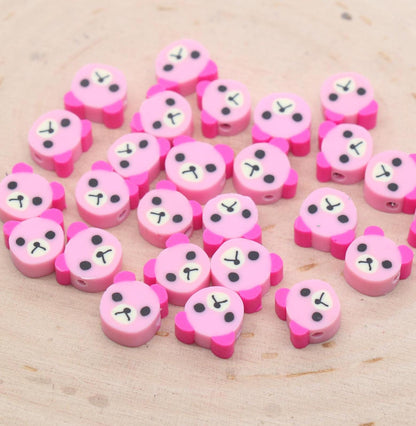 Bear Beads, Animal Beads, Teddy Bear Beads, Dog Beads, Polymer Clay Beads, Beads for Bracelets, Jewelry Beads