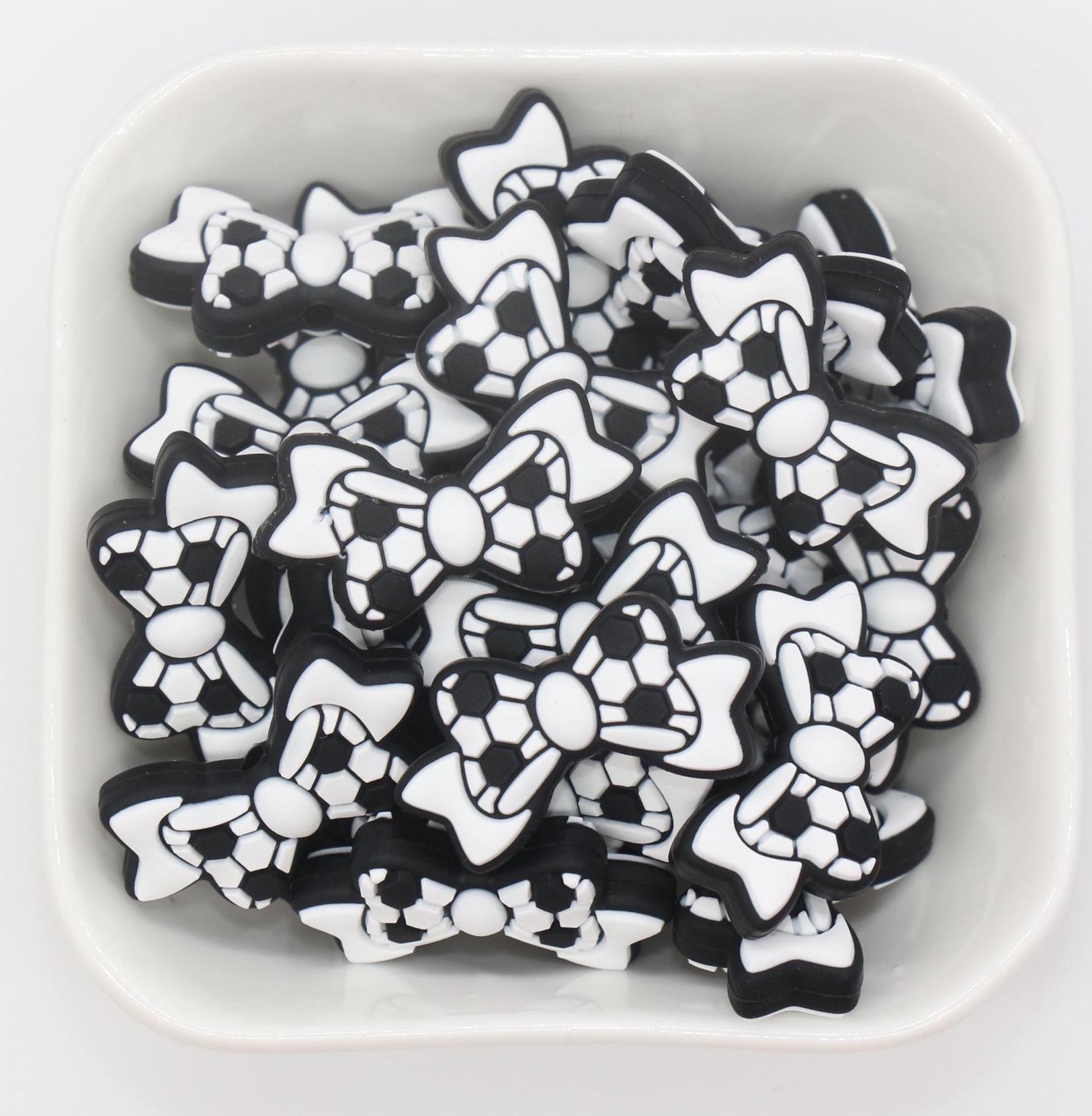 Bow silicone focal beads for pens and keychains, view 9