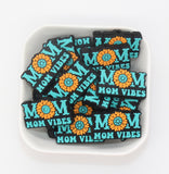 Mom Vibes Beads, Sunflower Mama Silicone Beads, Silicone Chunky Beads, Silicone Loose Beads, Focal Beads #718