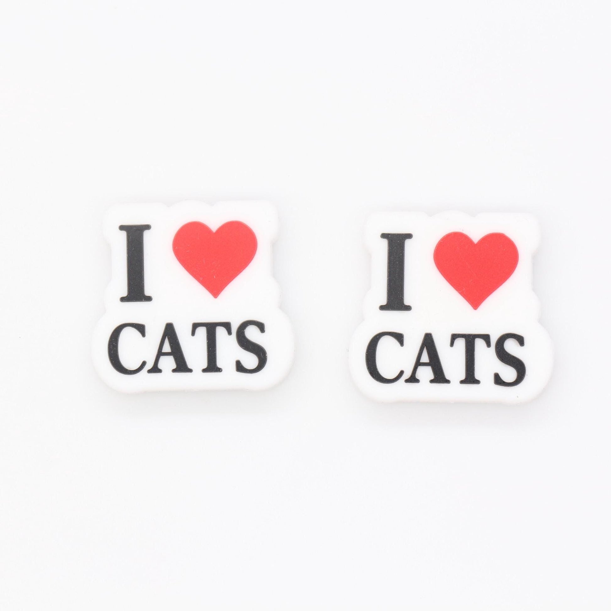 I Love Cats Beads, Cat Lover Silicone Beads, Silicone Loose Beads, Focal Beads #722