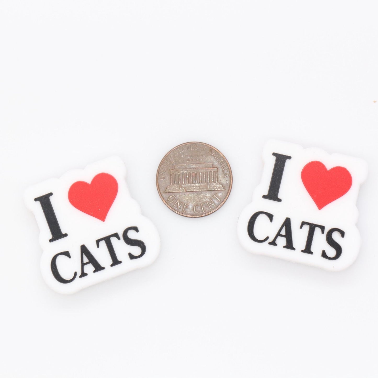 I Love Cats Beads, Cat Lover Silicone Beads, Silicone Loose Beads, Focal Beads #722