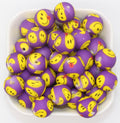 15mm happy face print silicone beads for pens and keychains