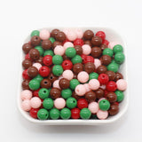 Christmas Gumball Beads, Holiday Themed Beads, Plastic Bubblegum Beads, Beads for Bracelets, Jewelry Making, Available in 6mm 8mm 10mm 12mm