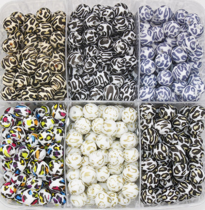 12mm Leopard Silicone Beads, Animal Printed Silicone Beads, Bubblegum Beads, Beads for Pens, Beads for Bracelets