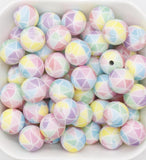 12mm Triangle Silicone Beads, Print Silicone Beads, Round Bubblegum Beads, Beads for Pens #316