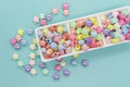 14 x 14mm Iridescent Acrylic Star Beads
