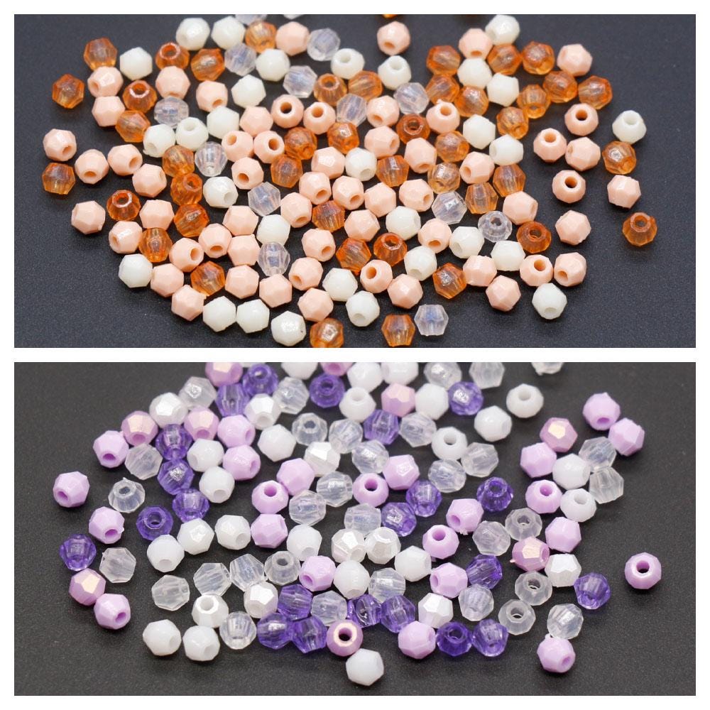 4mm Mix Faceted Beads, Assorted Beads, Plastic Beads, Round Spacer Beads, Bubblegum Beads, Beads for Bracelets