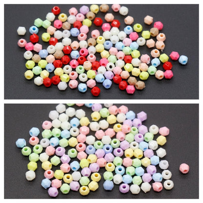 4mm Mix Faceted Beads, Assorted Beads, Plastic Beads, Round Spacer Beads, Bubblegum Beads, Beads for Bracelets