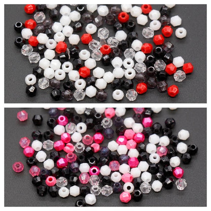 4mm Mix Faceted Beads, Assorted Beads, Plastic Beads, Round Spacer Beads, Bubblegum Beads, Beads for Bracelets