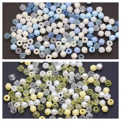 4mm Mix Faceted Beads, Assorted Beads, Plastic Beads, Round Spacer Beads, Bubblegum Beads, Beads for Bracelets