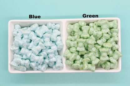 Iridescent Bow Beads, Bow AB beads, Mixed Beads, Chunky Beads, Large Hole Beads, Beads for Bracelets, Beads for Pen