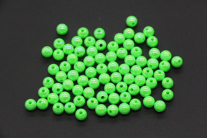 6mm Green AB Gumball Beads, Iridescent Round Beads, Sparkle Green Beads, Green Bubblegum Beads, Chunky Beads, Beads for Bracelets