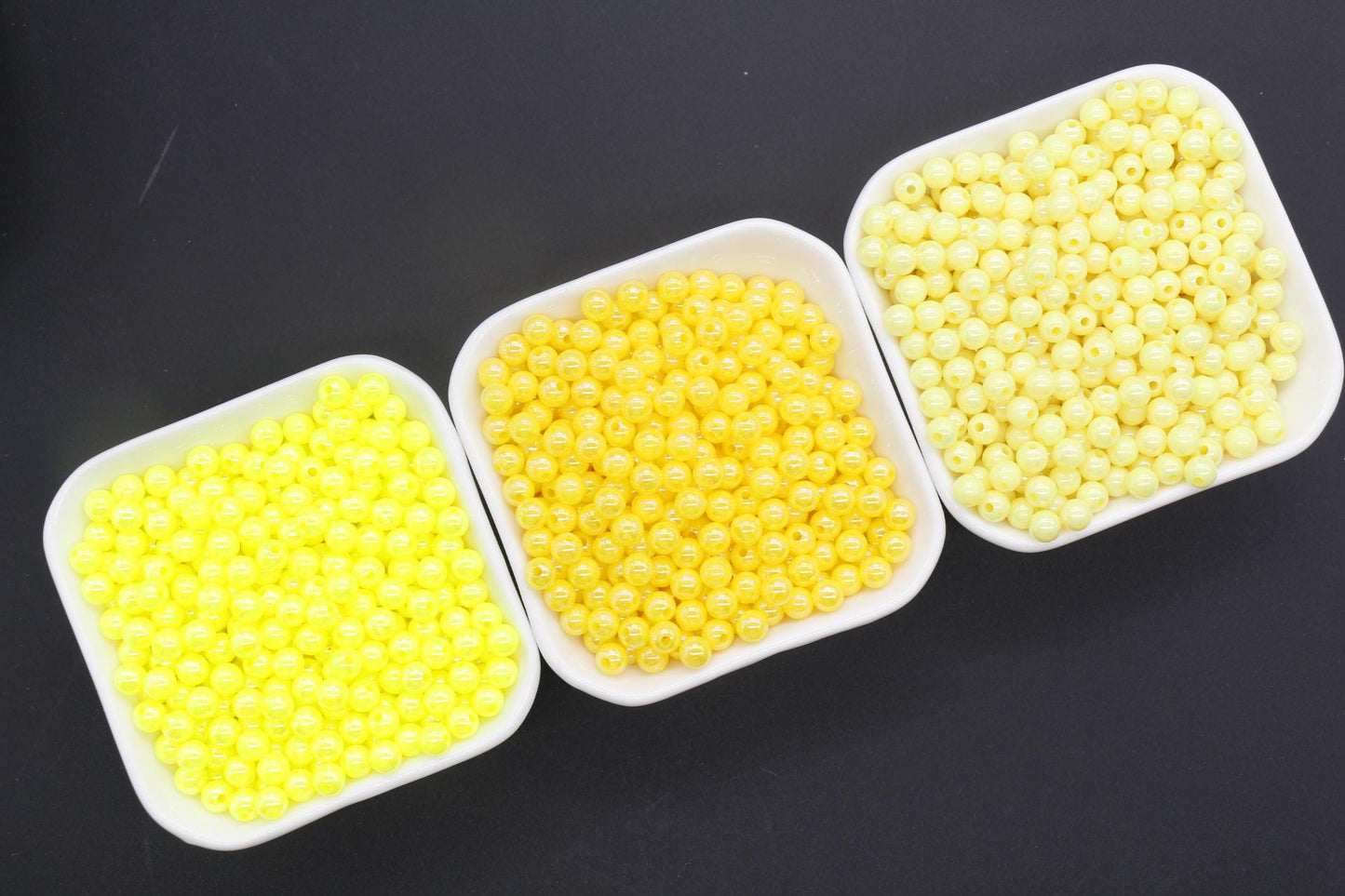 6mm Yellow AB Beads, Iridescent Beads, Sparkle Yellow Gumball Beads, Bubblegum Beads, Chunky Beads, Beads for Bracelets