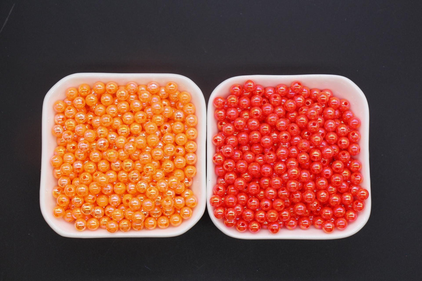 6mm Orange AB Beads, Iridescent Beads, Sparkle Orange Gumball Beads, Bubblegum Beads, Chunky Beads, Beads for Bracelets