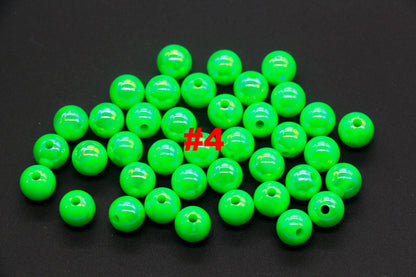 8mm Green AB Gumball Beads, Iridescent Round Beads, Sparkle Green Beads, Green Bubblegum Beads, Chunky Beads, Beads for Bracelets