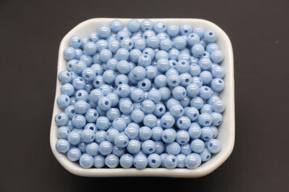 6mm Blue AB Beads, Iridescent Beads, Sparkle Blue Gumball Beads, Bubblegum Beads, Chunky Beads, Beads for Bracelets