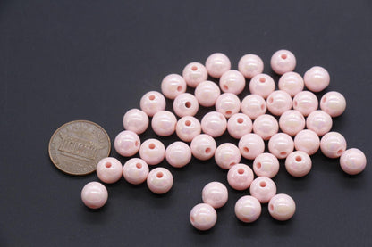 8mm Pink AB Beads, Iridescent Beads, Sparkle Pink Gumball Beads, Bubblegum Beads, Chunky Beads, Beads for Bracelets