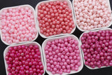 8mm Pink AB Beads, Iridescent Beads, Sparkle Pink Gumball Beads, Bubblegum Beads, Chunky Beads, Beads for Bracelets