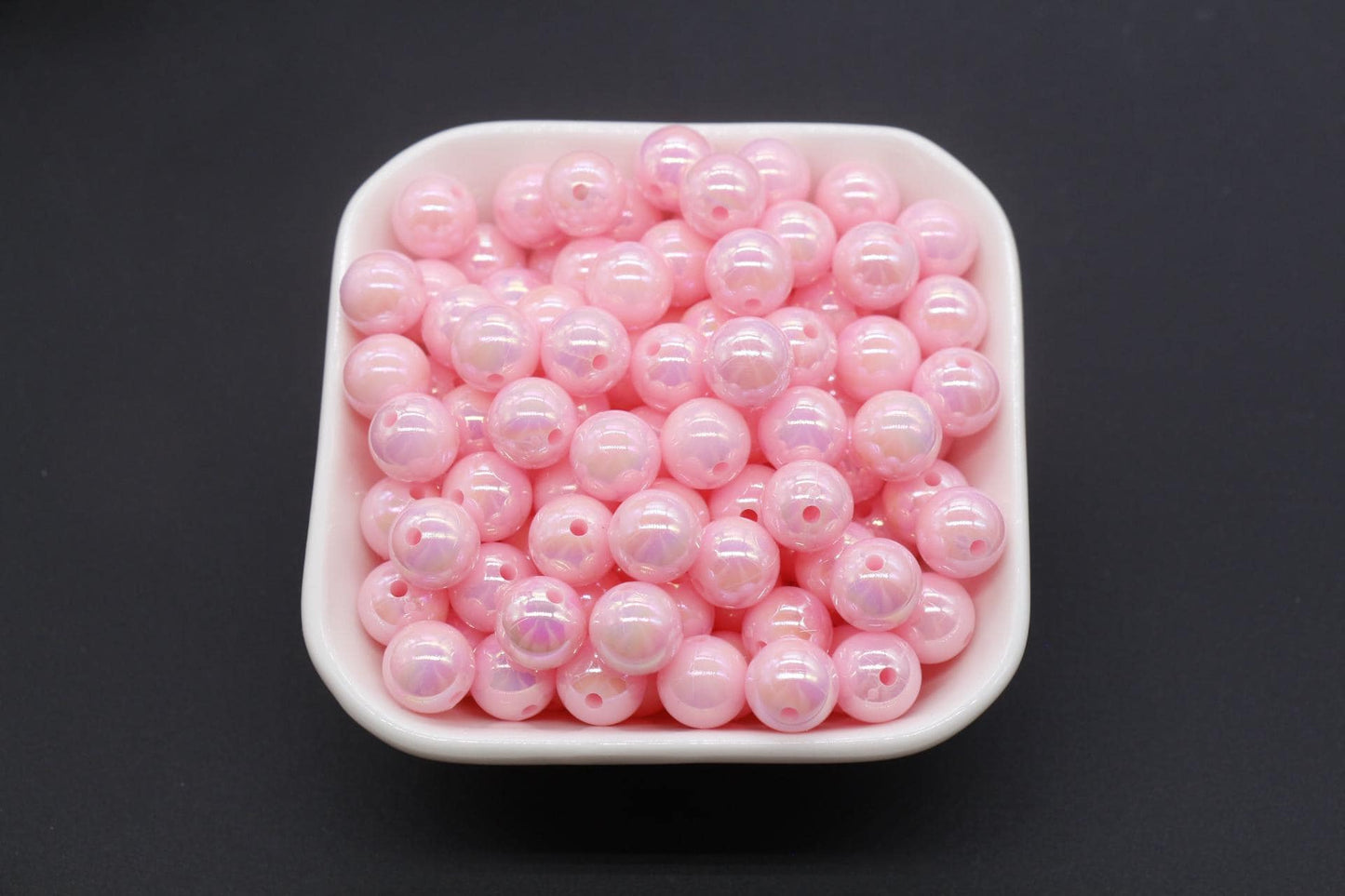 10mm Pink AB Beads, Iridescent Beads, Sparkle Pink Gumball Beads, Bubblegum Beads, Chunky Beads, Beads for Bracelets