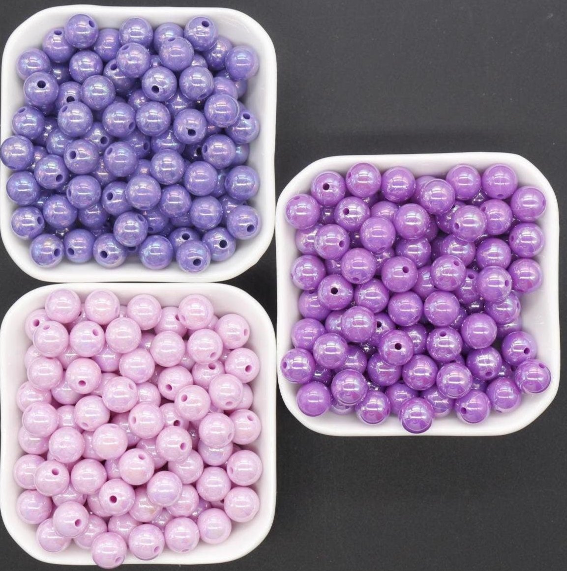 10mm Purple AB Beads, Iridescent Beads, Sparkle Purple Gumball Beads, Bubblegum Beads, Chunky Beads, Beads for Bracelets