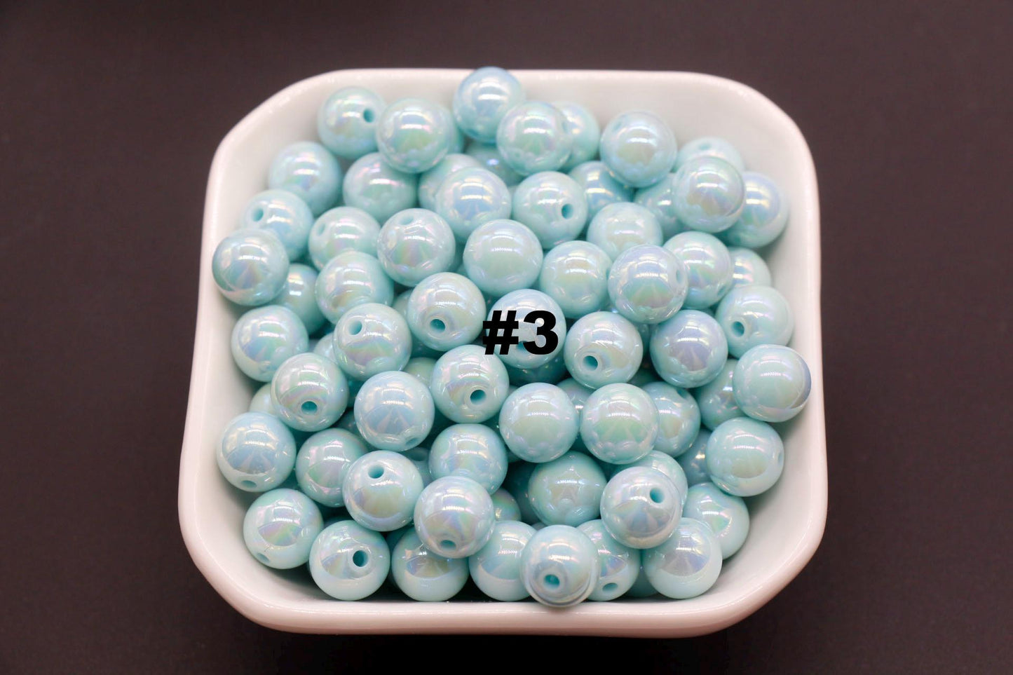 10mm Blue AB Beads, Iridescent Beads, Sparkle Blue Gumball Beads, Bubblegum Beads, Chunky Beads, Beads for Bracelets