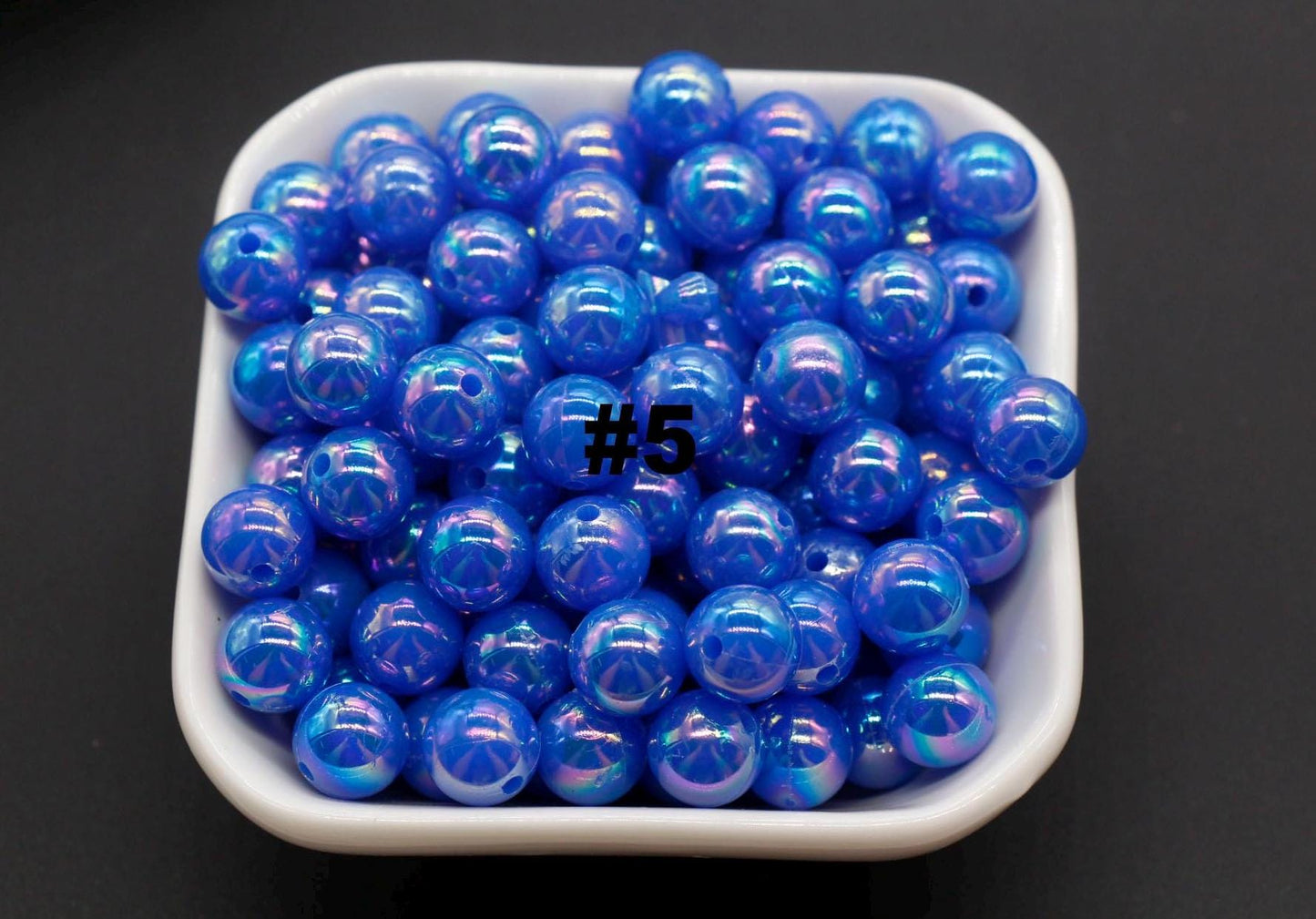 10mm Blue AB Beads, Iridescent Beads, Sparkle Blue Gumball Beads, Bubblegum Beads, Chunky Beads, Beads for Bracelets