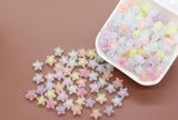 Matte Star Beads, Frosted Star Beads, Mixed Star Beads, Plastic Beads, Beads for Bracelets #3555