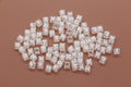 6mm Transparent Acrylic Cube Letter Beads