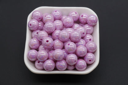 12mm Purple AB Beads, Iridescent Beads, Sparkle Purple Gumball Beads, Bubblegum Beads, Chunky Beads, Beads for Bracelets