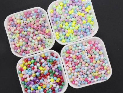 6mm Mix AB Beads, Iridescent Beads, Sparkle Gumball Beads, Multicolor Beads, Bubblegum Beads, Chunky Beads, Beads for Bracelets