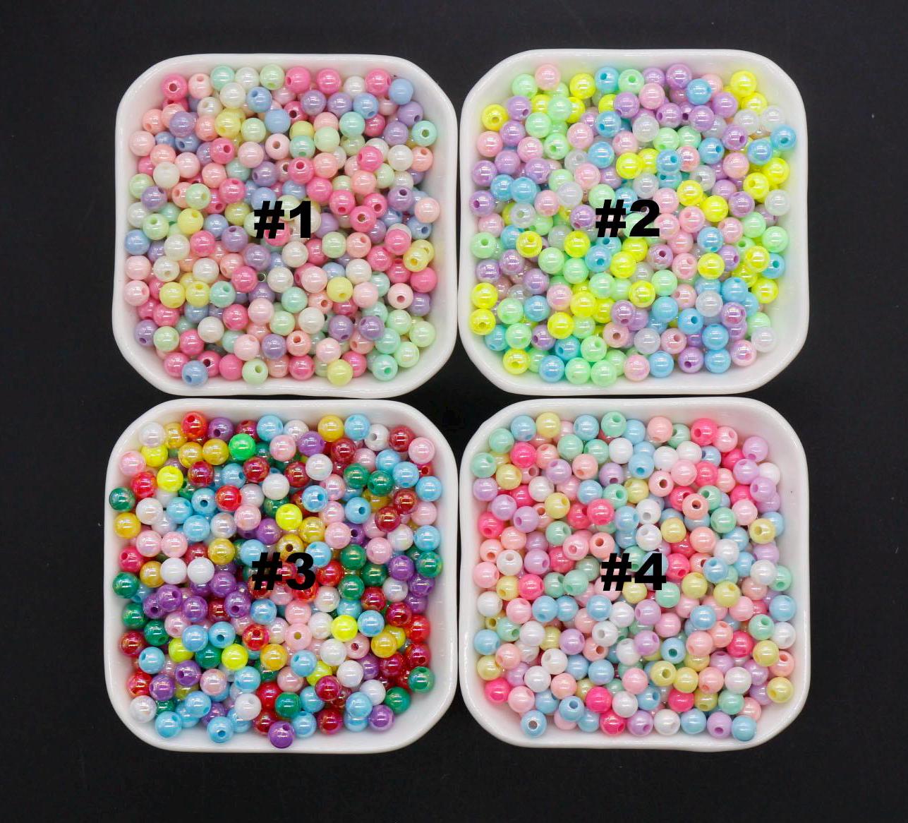 6mm Mix AB Beads, Iridescent Beads, Sparkle Gumball Beads, Multicolor Beads, Bubblegum Beads, Chunky Beads, Beads for Bracelets