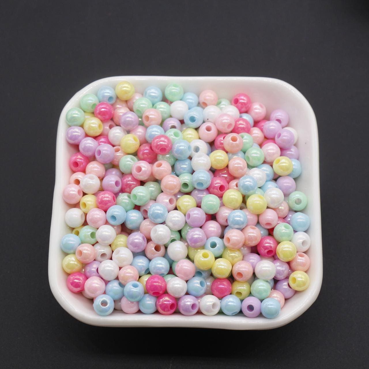 6mm Mix AB Beads, Iridescent Beads, Sparkle Gumball Beads, Multicolor Beads, Bubblegum Beads, Chunky Beads, Beads for Bracelets