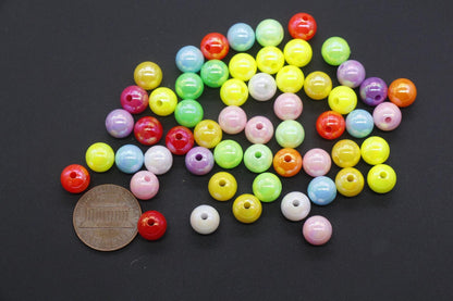 8mm Mix AB Beads, Iridescent Beads, Sparkle Multicolor Gumball Beads, Bubblegum Beads, Chunky Beads, Beads for Bracelets