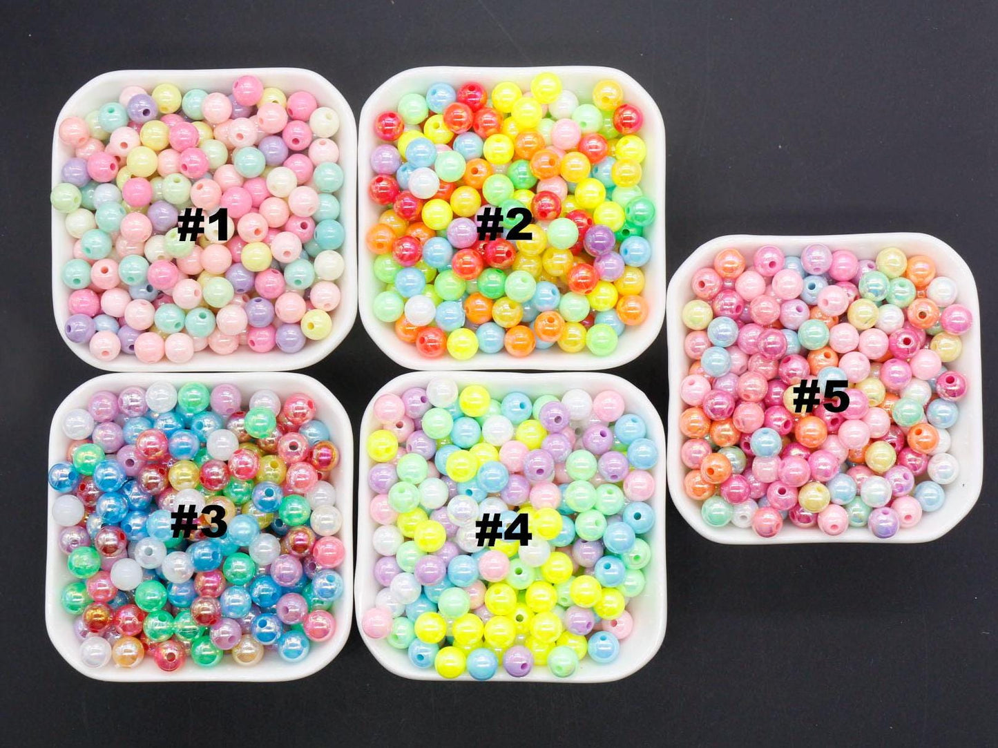 8mm Mix AB Beads, Iridescent Beads, Sparkle Multicolor Gumball Beads, Bubblegum Beads, Chunky Beads, Beads for Bracelets