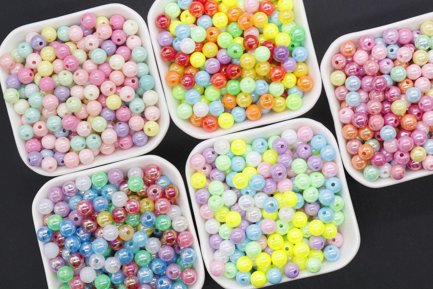 8mm Mix AB Beads, Iridescent Beads, Sparkle Multicolor Gumball Beads, Bubblegum Beads, Chunky Beads, Beads for Bracelets