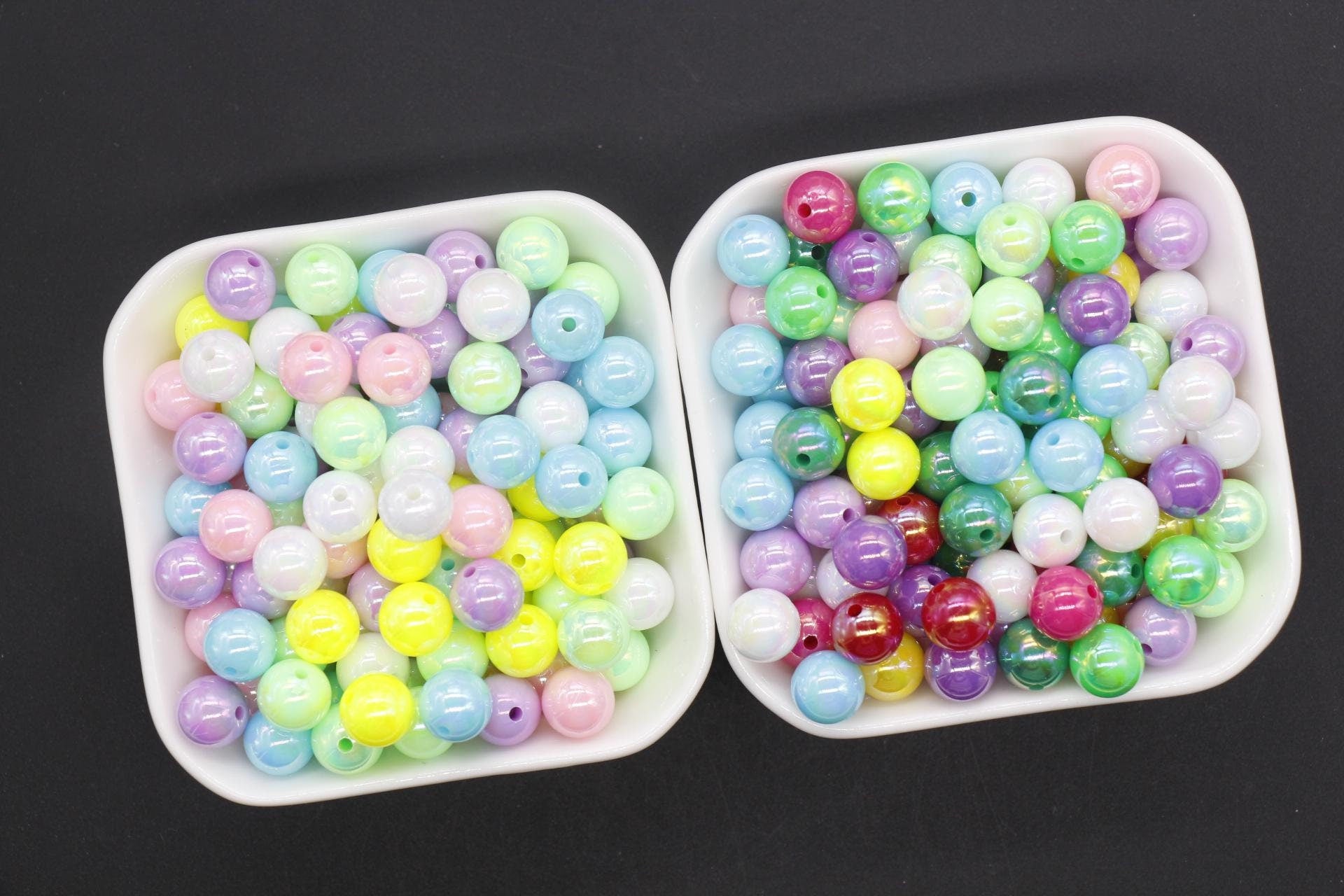 10mm Mix AB Beads, Iridescent Beads, Sparkle Multicolor Gumball Beads, Bubblegum Beads, Chunky Beads, Beads for Bracelets