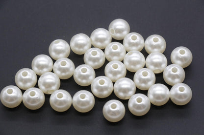 Faux Pearl Beads, Imitation Pearl Beads, Plastic Beads, Spacer Beads, Beads for Bracelets, Available in 4mm 6mm 8mm 10mm 12mm