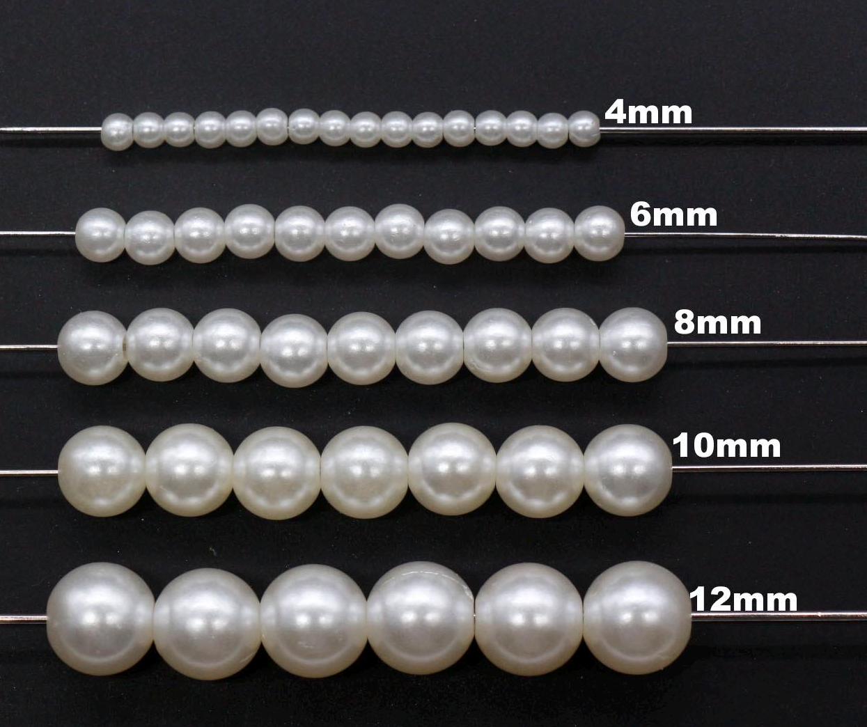 Faux Pearl Beads, Imitation Pearl Beads, Plastic Beads, Spacer Beads, Beads for Bracelets, Available in 4mm 6mm 8mm 10mm 12mm