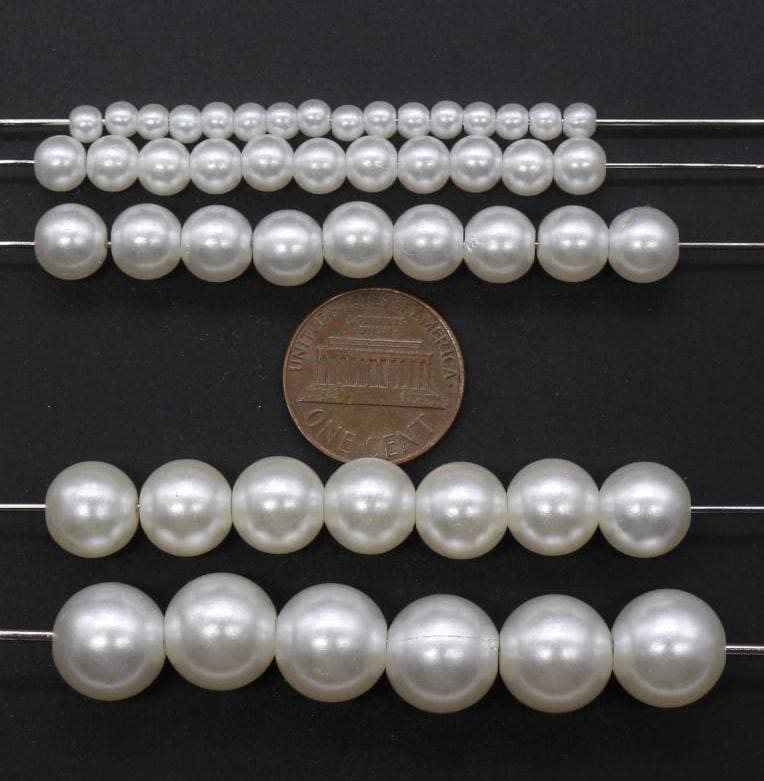 Faux Pearl Beads, Imitation Pearl Beads, Plastic Beads, Spacer Beads, Beads for Bracelets, Available in 4mm 6mm 8mm 10mm 12mm