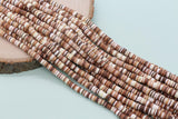 6mm Brown Mix Heishi Beads, Mix Polymer Clay Disc Beads, African Disc Beads, Vinyl Heishi, Warm Tone Beads, Full Strand #401