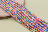6mm Mix Heishi Beads, Multicolor Polymer Clay Disc Beads, African Disc Beads, Vinyl Heishi, Rainbow Heishi Beads, Full Strand #721