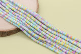 6mm Blue Mix Heishi Beads, Multicolor Polymer Clay Disc Beads, African Disc Beads, Vinyl Heishi, Rainbow Heishi Beads, Full Strand #723