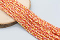 6mm orange white speckled heishi beads for bracelets and DIY jewelry