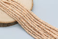 6mm peach with black speckled heishi beads for bracelets and DIY jewelry