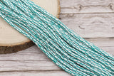 6mm Green Striped Heishi, Green Chunky Beads, Wide Column Chunky Beads, Polymer Clay Beads, Tube Beads, Barrel Beads #764